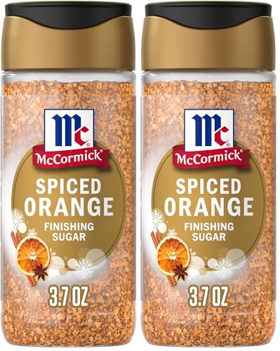 Image of McCormick Finishing Sugar, Spiced Orange, Limited Edition, Bright Citrus Flavor with Warm Spices, For Muffins, Pie, Cocktails, Cider, Tea, and More, 3.7 oz (Pack of 2)