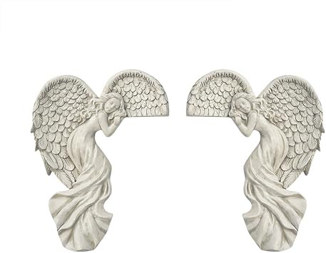 YFEIQI Resin Angel Sculpture Photo Frame 3D Art Crafts for Wall Decoration