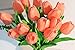 SITUMEIZI Fake Tulips Artificial Flowers Real Touch Champagne 14