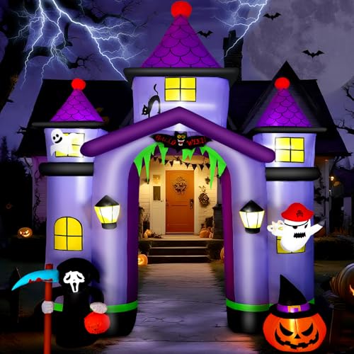 Alupssuc 11.6FT Halloween Inflatable Arch Outdoor Decoration with Built-in LEDs