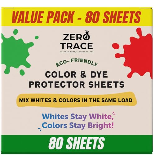 Zero Trace Color Catchers for Laundry - Protects Clothes with Laundry Color Dye Catcher Sheets and...