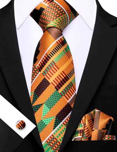 Image of Barry.Wang Man Tie Sets Skull Ties Animal Extra Long Necktie Silk Woven Handkerchief Cufflinks Festival Party Gift