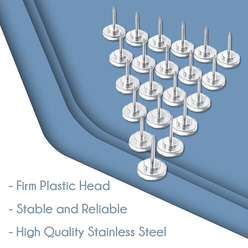 Ferdo Stylo Clear Push Pins, 200 Pack, Plastic Head, Steel Point, Clear Thumb Tacks, Flat Head Thumb Tacks, Plastic Push Pins for Cork Board, Wall Hanging, Bulletin Board, Maps image 6
