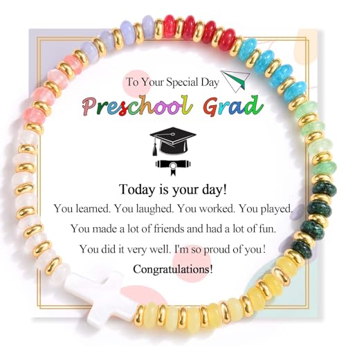 Preschool Graduation Gifts for Girls 2025 Pre K Graduation Card Decorations Bracelet Jewelry Presents for Girls Daughter Granddaughter Sister Niece