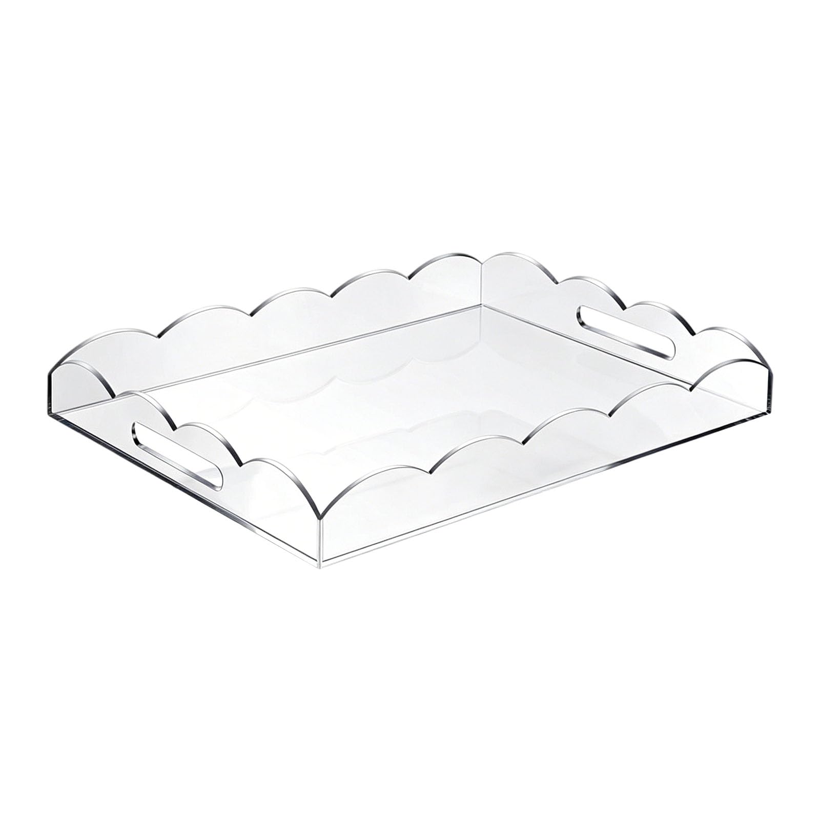 Elnwnnkc Clear Handled Acrylic Organizer Tray for Kitchen Counter Dining Room Vanity Tabletop Display and Home Decoration Use Counter Tray