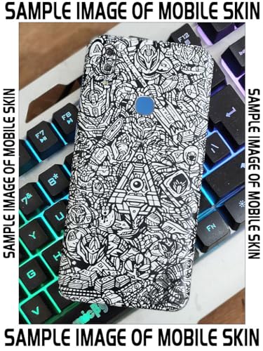 Image of AtOdds - Full Body Back Screen Guard Protector Film - Lamination Wrap Skin Sticker Compatible with REDMI 12 (5G) | Scratchproof Matte Finish (Design - Monocrome Bots)