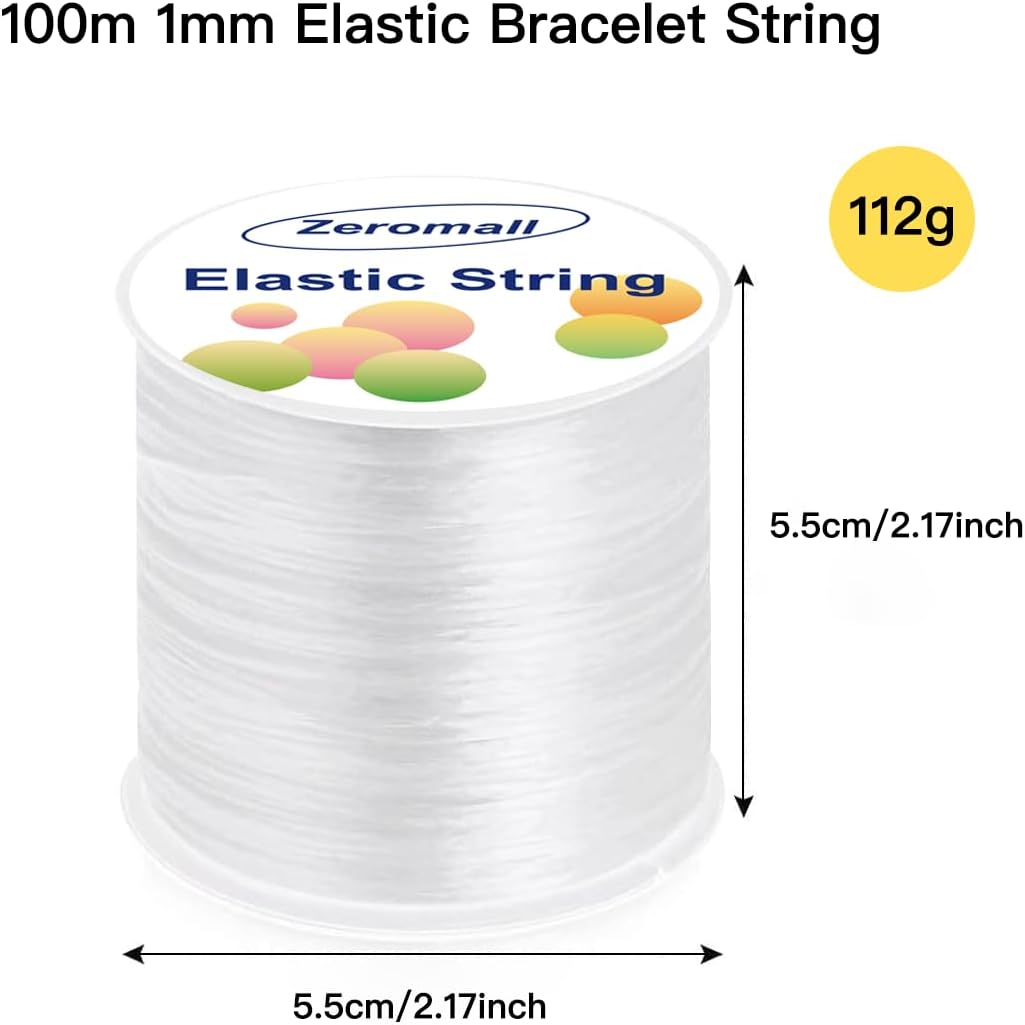 1mm Elastic Bracelet String Cord, 100m Long High Stretch Beading Thread, Strong & Knot-Secure, for DIY Bracelets, Beads Jewelry Making (1 Roll) - Image 2