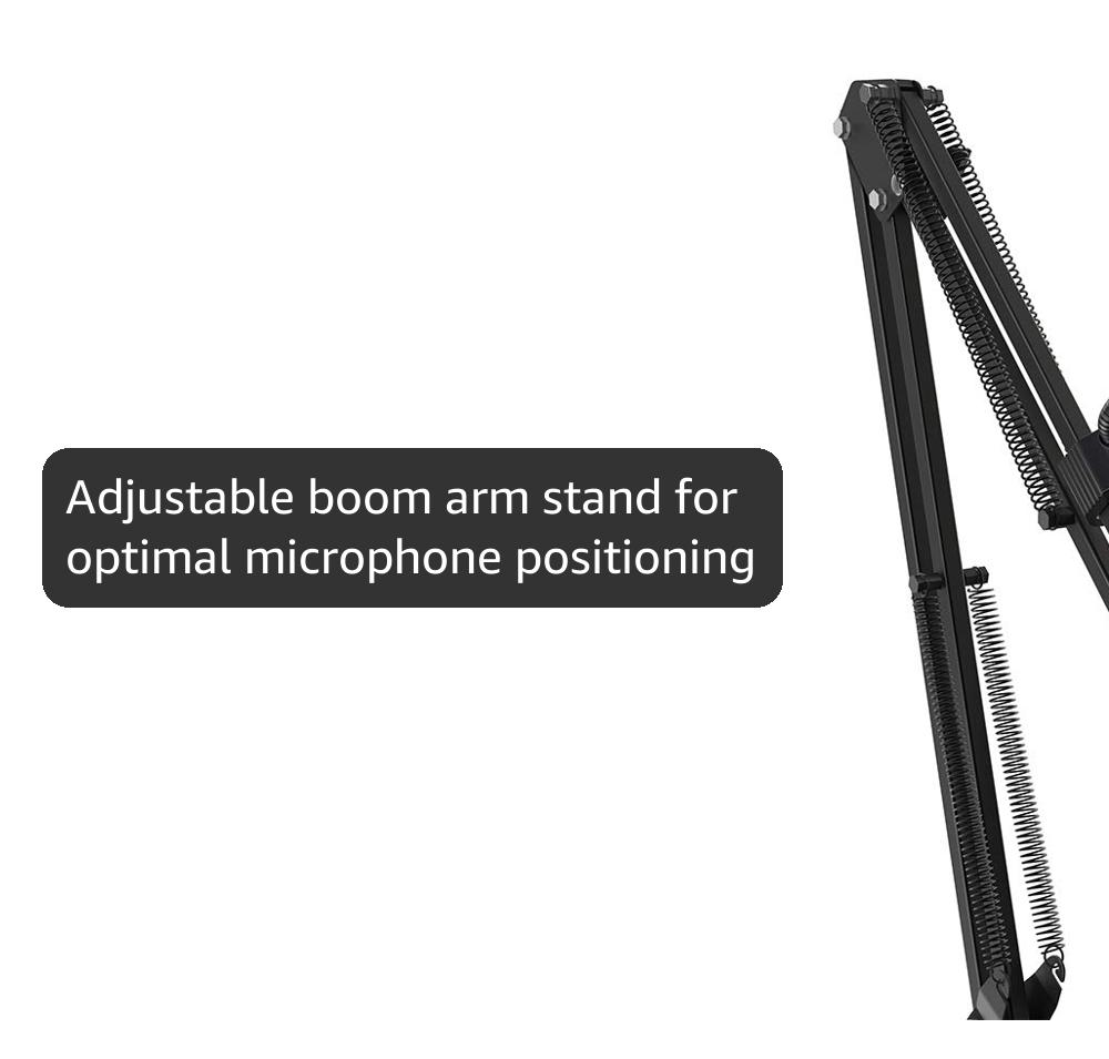 FIFINE Studio Condenser USB Microphone Computer PC Microphone Kit with Adjustable Boom Arm Stand Shock Mount for Instruments Voice Overs Recording Podcasting YouTube Vocal Gaming Streaming-T669