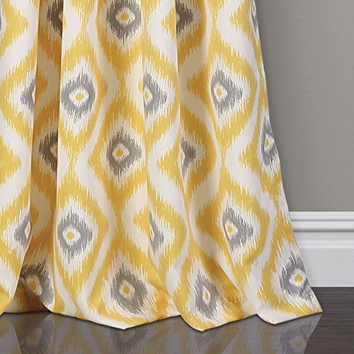 Lush Decor Light Filtering Window Curtain Panel Set, Yellow/Gray, 2 Count, Yellow, Gray, W 52" x L 84" (2 Panels) - Image 4
