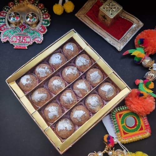 Image of Kilobeaters Sugar Free Protein Almond Ladoo Diwali Sweets Gift Box, Healthy Dessert, Diet and Diabetes Friendly, Ideal Gift for Family and Relatives - 500g (Pack of 1)