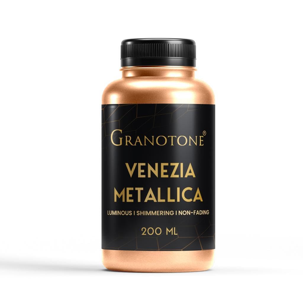 GRANOTONE Venezia Metallic Acrylic Paint Antique Gold Colour 200 ml Extra Sheen Multi Surface Non Fading Non Toxic Indoor Outdoor for Artists Hobbyists and Kids Made in India