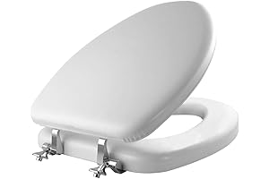 Mayfair Padded Toilet Seat with Chrome Hinges for Comfort and Convenience