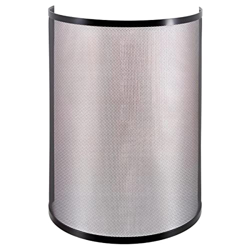 Grille de Protection pour cheminée, Grille Pare-feu en Fer forgé Coloris Noir - Hauteur 80 x Longueur 58 cm