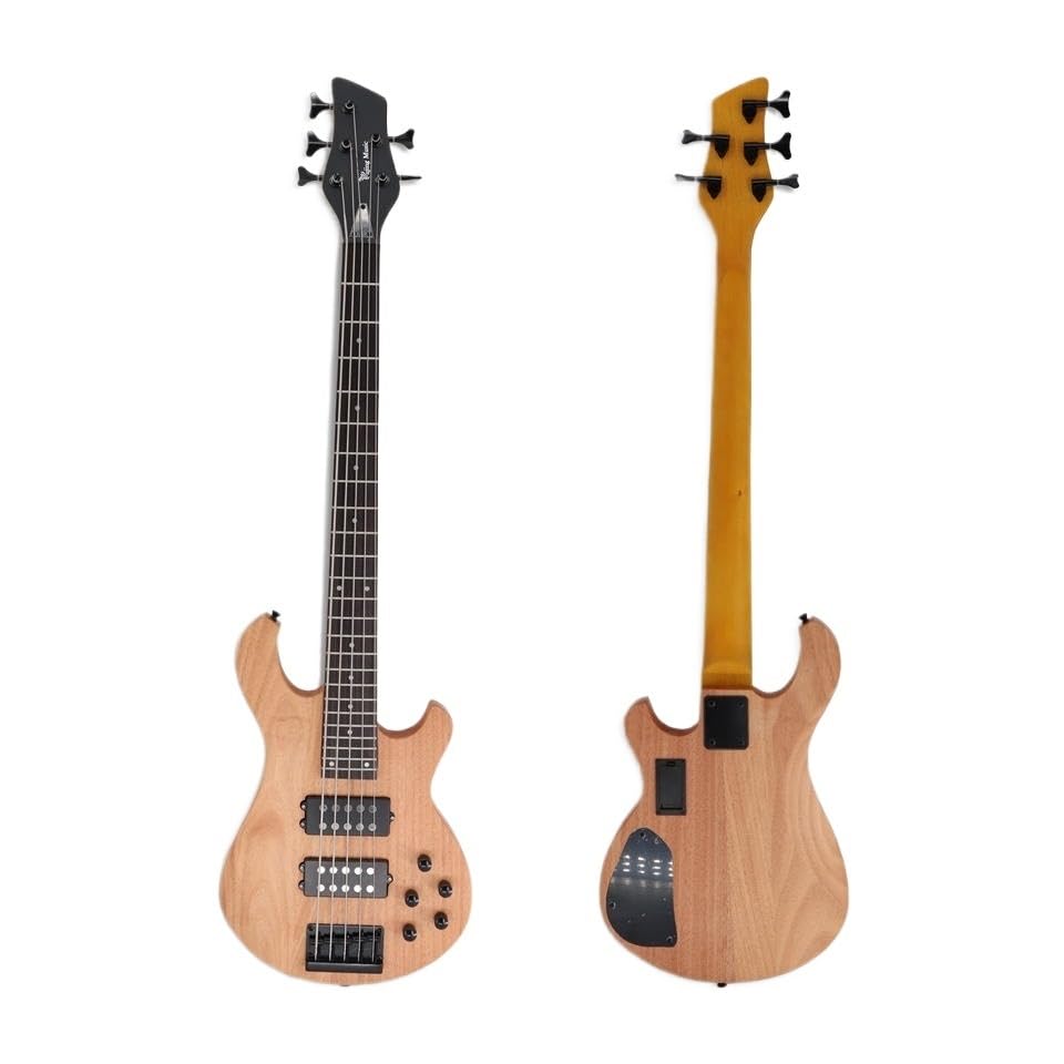Basse 5 cordes bois naturel guitare basse électrique de qualité - 2