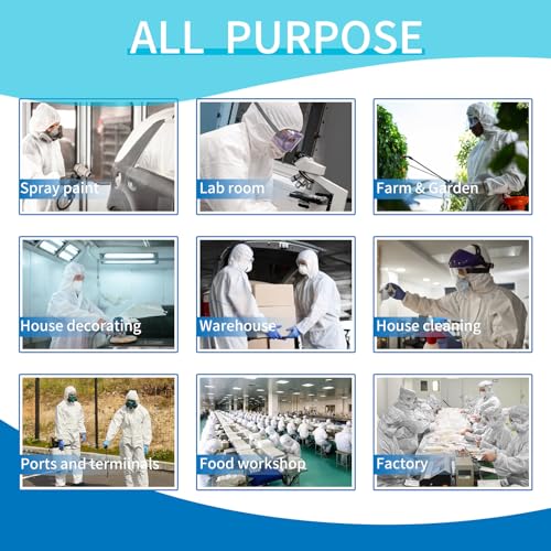 XL-5PCS|Hazmat Suits Disposable|Protective Suits|Disposable Protective Coverall|PPSB & PE Material|Work clothing for Keep full body clean