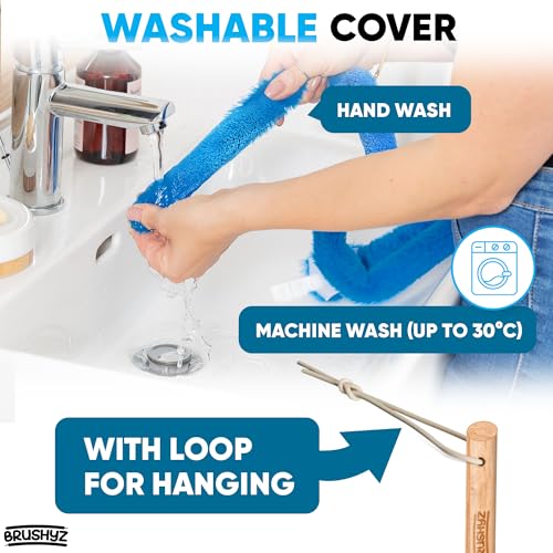 BRUSHYZ Radiator Cleaner Brush 115cm I Flexible Scratch-Free Slim Radiator Brushes for Cleaning I Soft Polyester I Radiator Duster Brush Long Thin & Washable I Fits 99% of Gridded & Non-Gridded Heater - Image 5