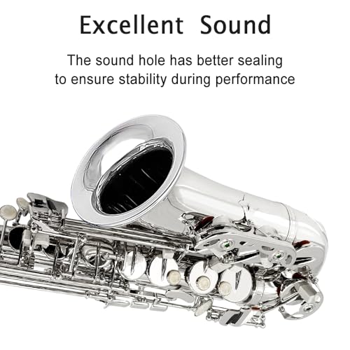 Image of Beginner Alto Saxophone, E Flat - Complete Starter Kit with Case & 10 Reeds, for Adults & Students, Easy to Play for School Band & Practice