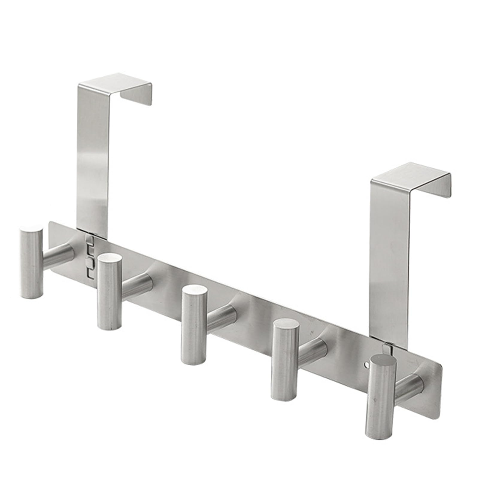 Asukohu Space Saving 5 Hook Over Door Organizers Sturdy Stainless Steel Towel Hooks Hanger for Home Offices and Dorm Use Towel Hooks for Door