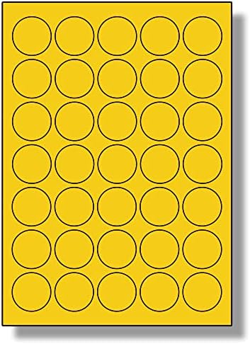35 Per Page/Sheet, 50 Sheets (1750 ROUND Sticky Labels), Label Planet® White Blank Matt Self-Adhesive A4 Circular Circle Price Pricing Stickers, Printable With Laser or Inkjet Printer, UK LP35/37R, 37MM Diameter Circles, FOR JAM FREE PRINTING
