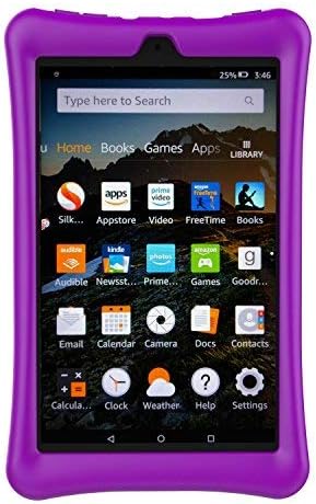 BMOUO Case for All-New Amazon Fire HD 8 Tablet (7th and 8th Generation, 2017 and 2018 Release) - Light Weight Shock Proof Soft Silicone Back Cover for Fire HD 8, Purple