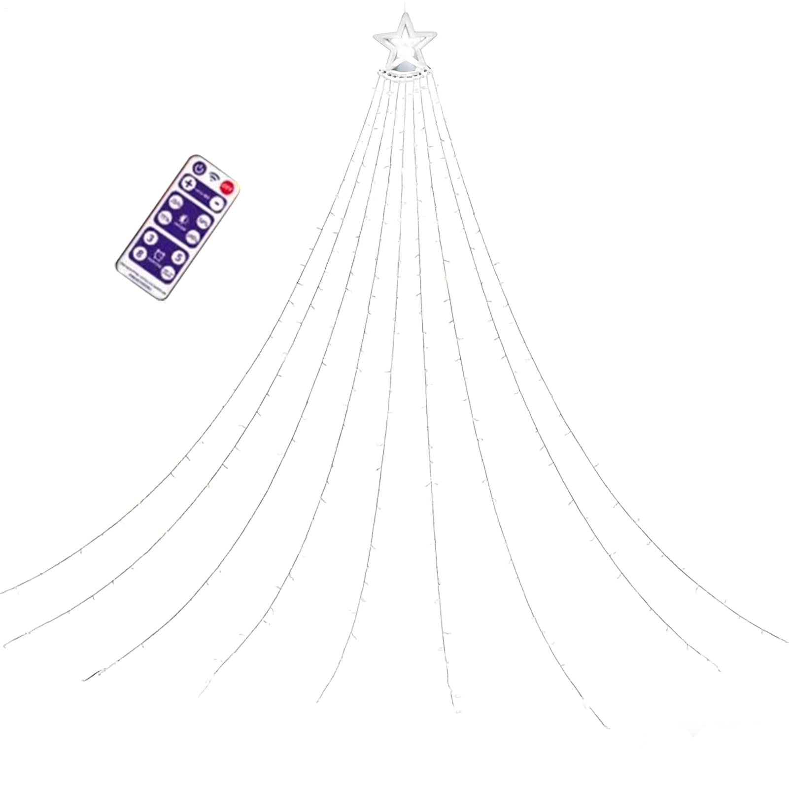 Luces Solares De Navidad 3.35 Metros LED Impermeable | Luces de Cascada Navideñas para Exterior con Energía Solar Para Decoración De Jardín Patio Sala De Estar Navideña Boda Año