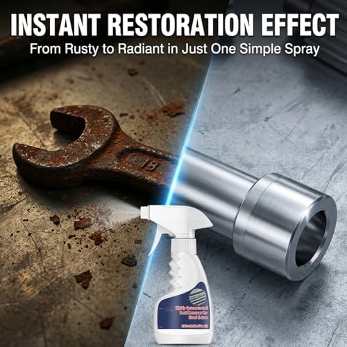 ROVIA Rust Remover Spray for Metal, Highly Concentrated Rust Remover for Steel Copper Stainless Steel, Heavy Duty Rust Remover Spray No Scrubbing, Fast Acting Rust Stain Remover 4 fl oz (1PC) - 4