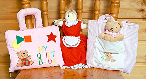 布絵本MY QUIET BOOK ベア ピンク&ベビーズバッグ クローリング゛ベア おまけ付き 赤ずきんちゃん ハッピーギフトセット