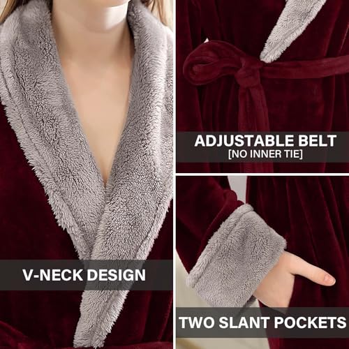 Image of Hellomamma Premium Long Robes for Women-Super Plush Soft Fleece Bathrobes X-Large