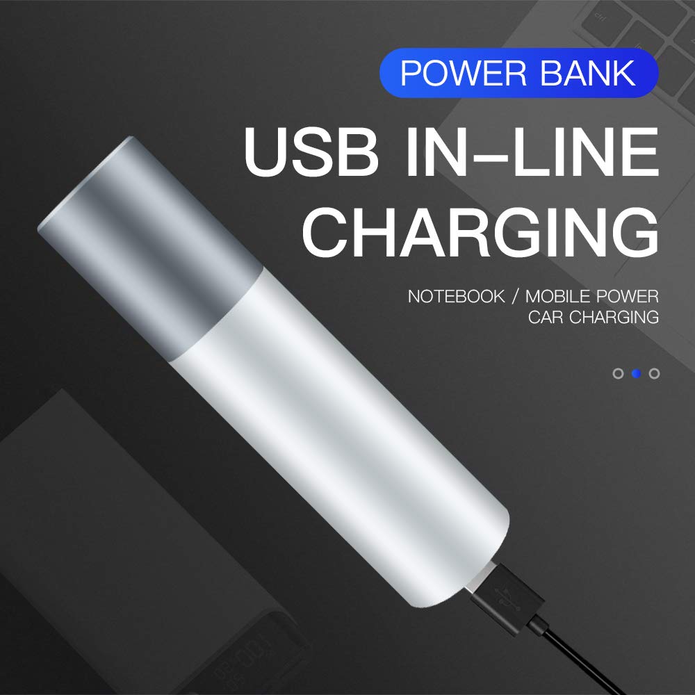 Cuifati Torcia LED USB Ricaricabile Mini – 10W, 1200 MAh, Zoomabile, Doppia Lampada (COB Laterale), Impermeabile, Con Cordino, Per Campeggio E Pesca - 4