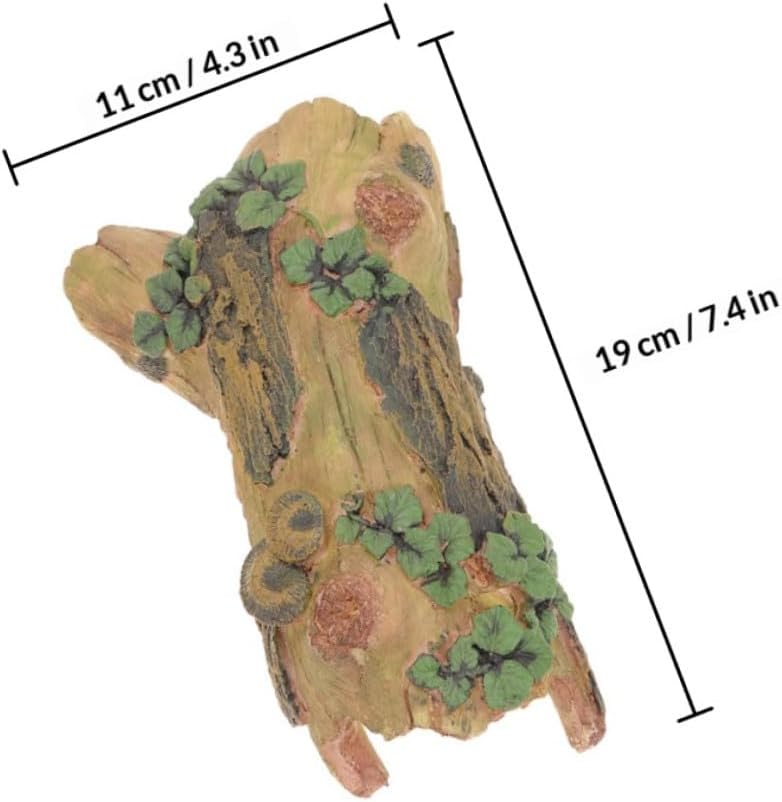 TEHAUX Lizard Hideout Resin Tree Trunk Cave for Reptile Tanks, Leopard Gecko Tank Decor, Bark Habitat Shelter for Snake and Amphibians