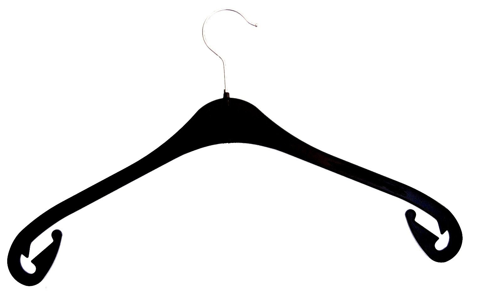 Hagspiel Plastic Coat Hangers Black Skirt Hooks 43 cm Pack of 20