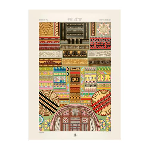 Lithographie motifs primitifs Pathos Studio Albert Racinette A2 impression d'art Giclée