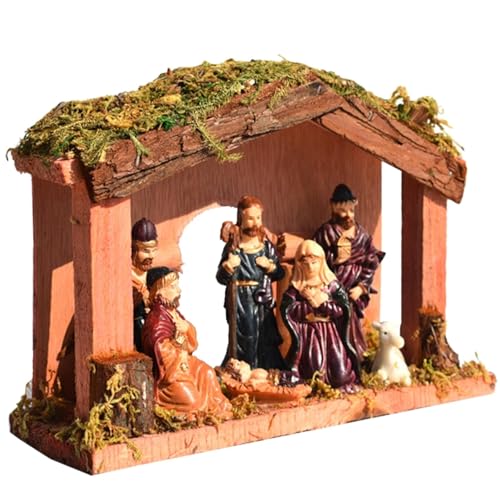 WYLFYJP Adornos De Pesebre for Belén Decoraciones Navideñas Belén De Navidad Belén Tradicional De Resina con Figuras Y Figura De Pesebre for Belén Estable Navidad