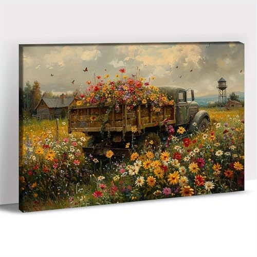 Photos sur toile de vieux camion et grange pour une ambiance nostalgique et douce