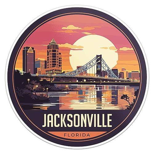 Jacksonville City Sticker - Waterproof Vinyl Decal for Car Bumper,