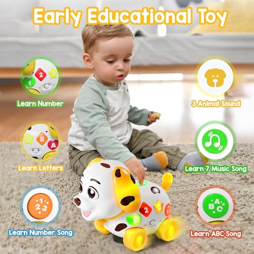 Image of Toys for 1 Year Old Girl Gifts, Musical Baby Toys 6-12-18 Months, Bilingual Learning Toy for 1 Year Old, 1st Birthday Girl Boy Gift Presents, Music Toddlers Puppy for Infants 7 8 9 Months
