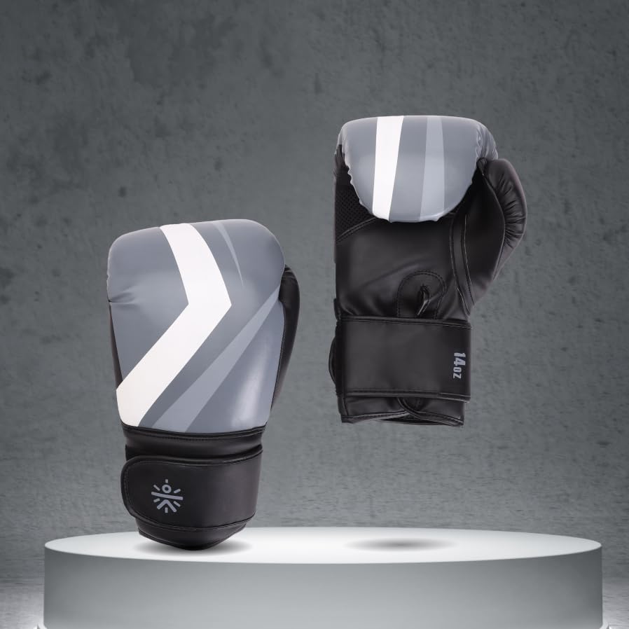 Image of Cult Premium Leather Boxing Gloves for Men & Women - 12 Oz High-Density PU Padding, Wrist Support & Antimicrobial Lining - Ideal for Boxing, Kickboxing, Muay Thai & MMA - Blue & White