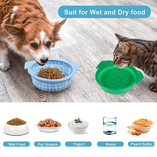 Pet Foldable Licking Slow Food Bowl, Multi-Functional Slow Feeder Bowl With Suction For Dog Cat Small Animal, Licking Pet Calming Training Perfect For Wet And Dry Food Yogurt (Green) #TOP6