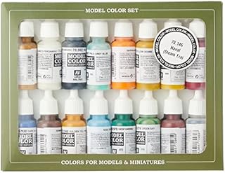 Vallejo Model Color Nava Steam Era Acrylic Paint Set - Assorted Colours (Pack of 16),17 ml