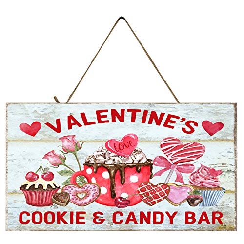 Twisted R Design Farmhouse Valentine's Day Hanging Wood Sign, Wood Decorative Wall Signs, 5