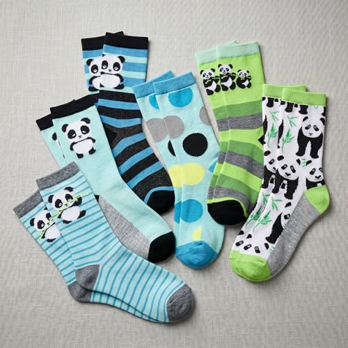 Image of Tipi Toe Women's 6-Pack Funky Crew Socks | Colorful Fun Patterned Novelty Dress Socks, Sizes 9-13