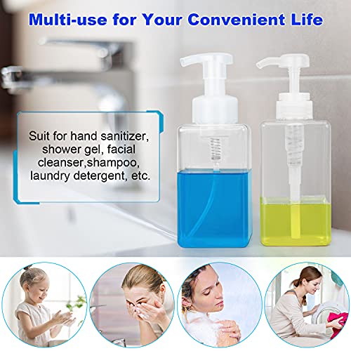 Avenoir Foaming Soap Dispenser And Lotion Pump Bottle, 15Oz Refillable Plastic Pump Bottles, Dish Hand Soap Dispensers For Soap, Lotion, Shampoo, Cream(2 Pack, Clear), 15Oz/450Ml #TOP6