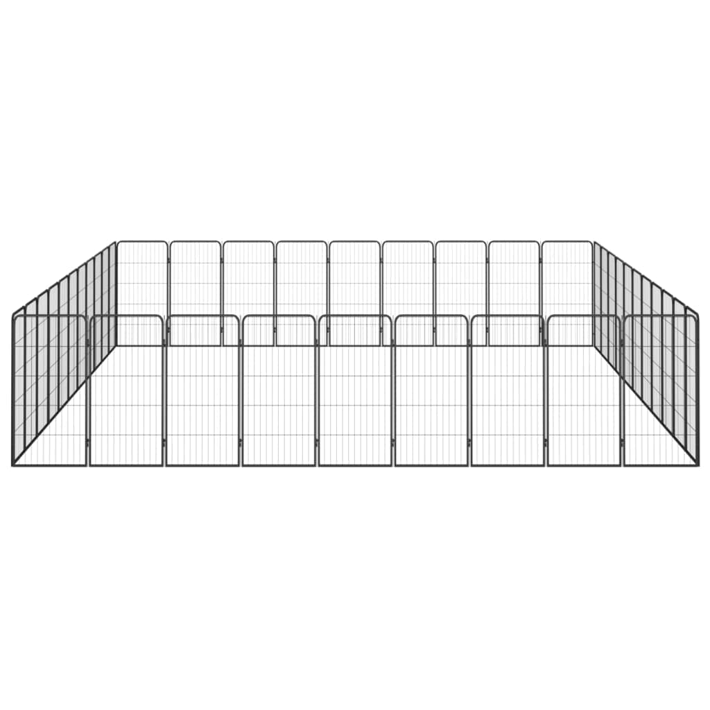 40-TLG. Perrera para perros de acero negro, 50 x 100 cm, plegable, para exteriores e interiores, con protección y seguridad para cachorros y mascotas en el jardín, casa o de viaje