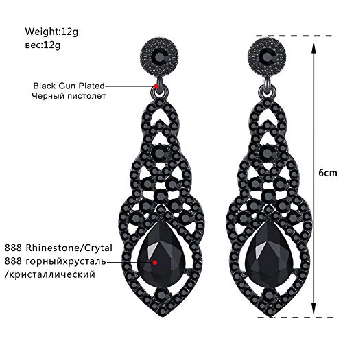 mecresh Women's Alloy Teardrop Crystal Chandelier Dangle Earrings3