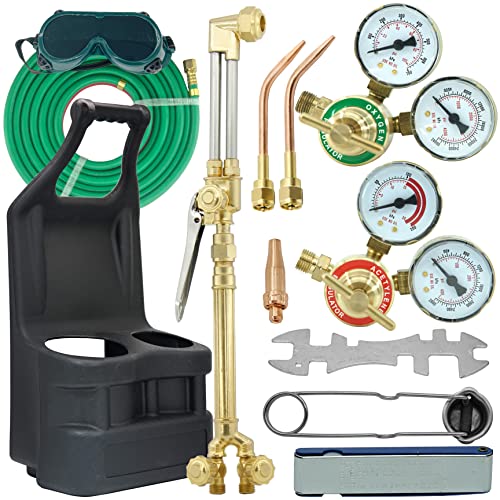 Rx Weld Upgraded Version Portable Tote Brazing Hvac Torch Kit Oxy Acetylene Torch Set,Cylinders Not Included #TOP23