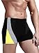 ZITY Men's Jammer Swimsuit Fashion Swimwear Black+Yellow Stripe Large