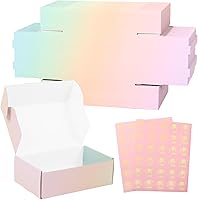 Vista 16 de Paquete de 50 cajas de envío pequeñas de cartón corrugado para embalaje de pequeñas empresas, 6 x 4 x 2 pulgadas, cajas de regalo con gradientes