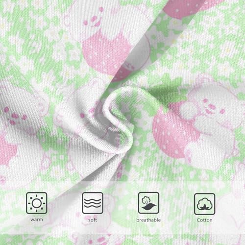 Joisal Cute Bears Strawberries Green Girl Panties Cute Girls Underwear Toddlers Cotton Florals Undies Kids Briefs 2t3