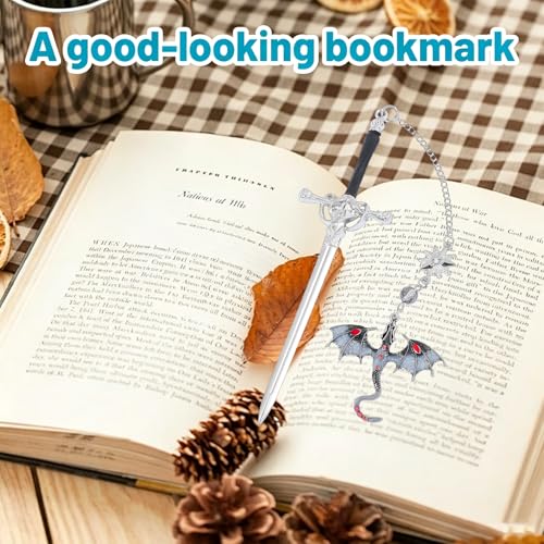 Image of Metal Bookmarks, Aesthetic Book Marks with Silver Stegosaurus Design, Reading Accessories for Fantasy Novel Readers, Students and Teachers, Book Markers for Daily Reading and Gift Giving