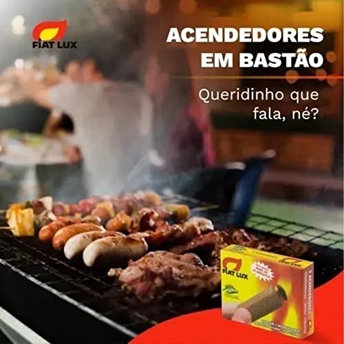 2x Acendedores Para Carvão E Lenha Fiat Lux Com 10 Unidades